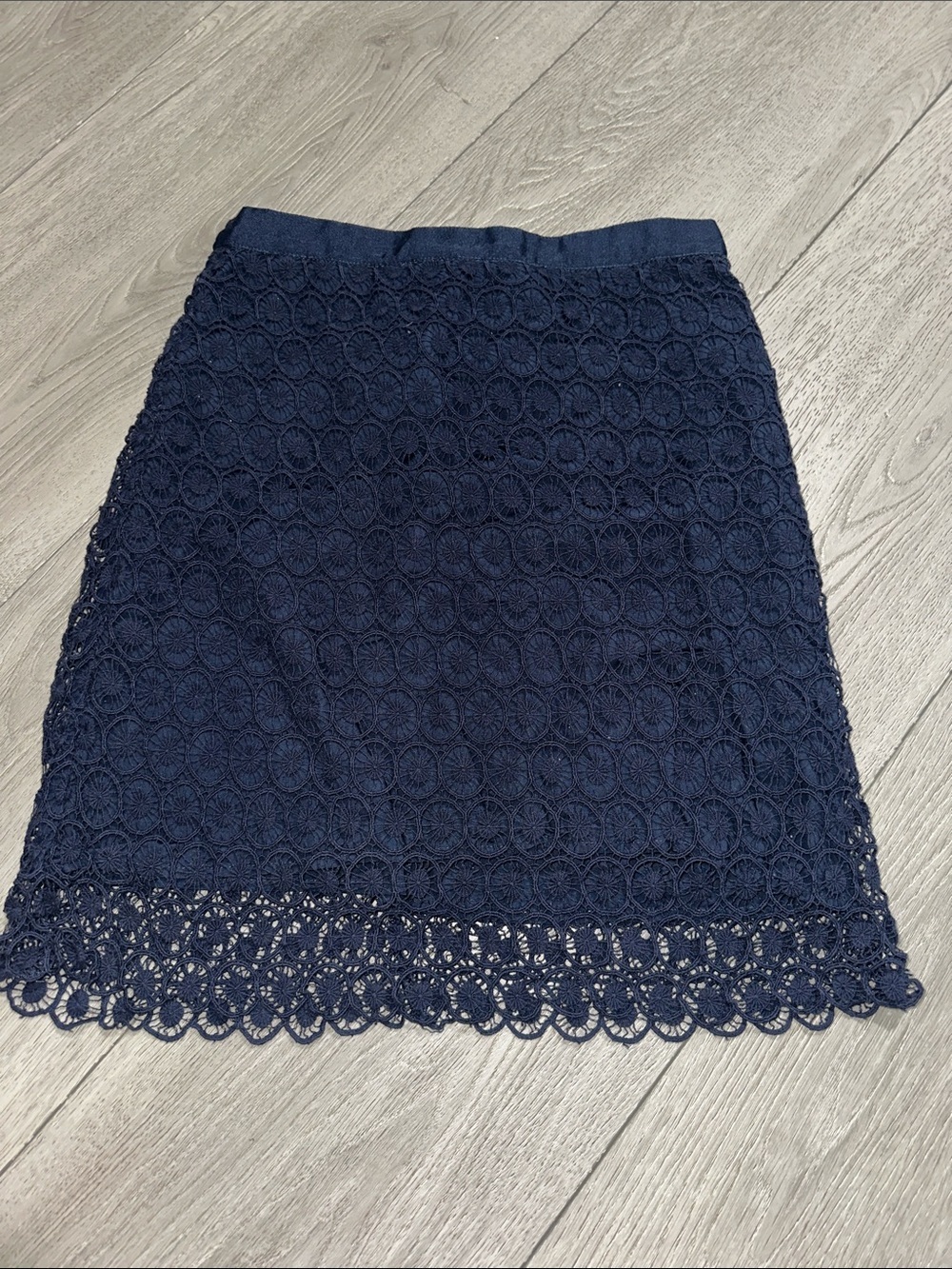 Loft Navy Lace Pencil Skirt size 2